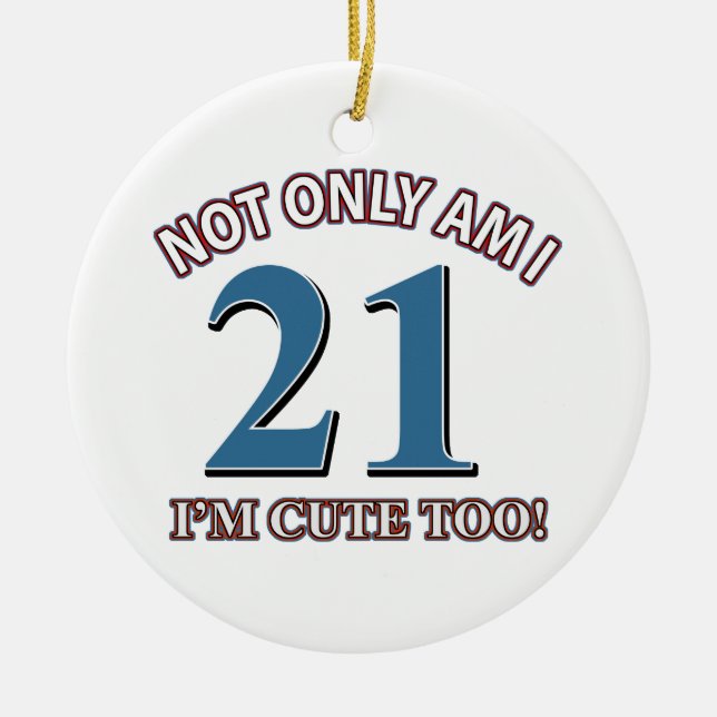 Birthday Girl 21 Ceramic Tree Decoration (Front)