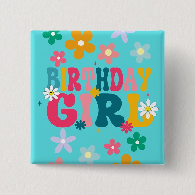 Birthday Girl 2" Square  15 Cm Square Badge (Front)