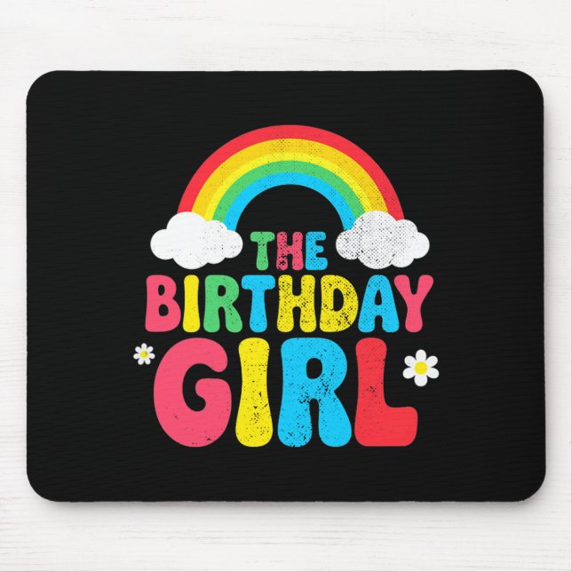Birthday Girl 2nd 3rd 4th 5th 6th 7th 8th 9th Girl Mouse Mat (Front)