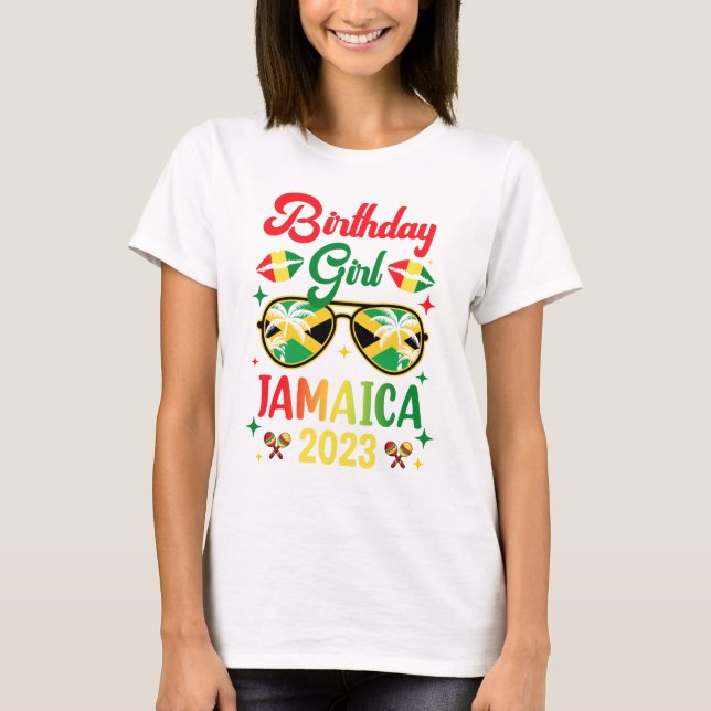 Birthday Girl 30th 20th Jamaica Vacation Party 202 T-Shirt (Front)