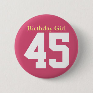 Birthday Girl 45 6 Cm Round Badge