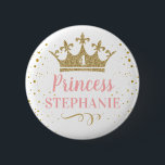 Birthday Girl 6 Cm Round Badge<br><div class="desc">Personalised princess theme birthday girl button with her customised name and age text on the gold crown! Perfect for a little girl's royal fairy tale princess or queen theme birthday party. Create one for the birthday girl,  and matching personalised favour buttons for all your guests!</div>