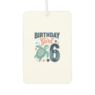 Birthday Girl 6 Sea Turtle Vector Design_1 Car Air Freshener