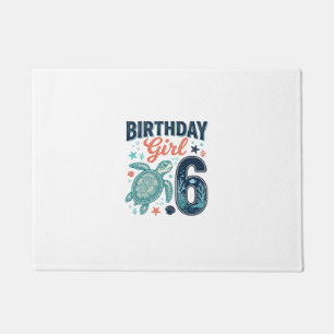 Birthday Girl 6 Sea Turtle Vector Design_1 Doormat