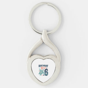 Birthday Girl 6 Sea Turtle Vector Design_1 Key Ring