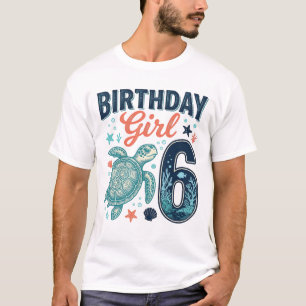 Birthday Girl 6 Sea Turtle Vector Design_1 T-Shirt