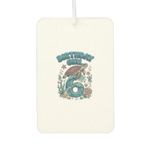Birthday Girl 6 Sea Turtle Vintage Party Design_1 Car Air Freshener