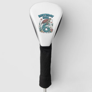 Birthday Girl 6 Sea Turtle Vintage Party Design_1 Golf Head Cover