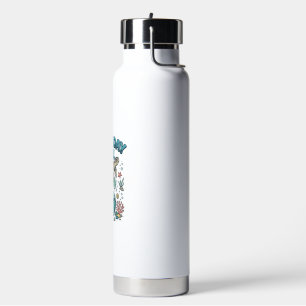 Birthday Girl 6 Sea Turtle Vintage Party Design_1 Water Bottle