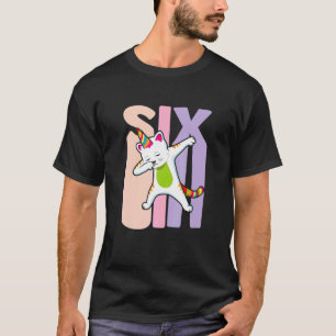 Birthday Girl 6H Birthday Cute Rainbow Unicorn Cat T-Shirt