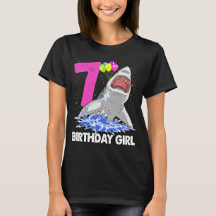 Birthday Girl 7 Shark Women Celebration T-Shirt
