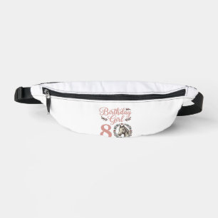 Birthday Girl 8 Horse Floral Vintage Shirt Design Bum Bags