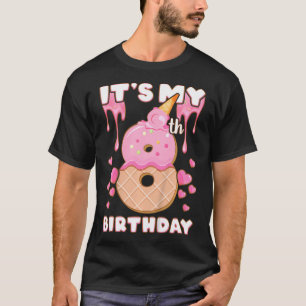 Birthday Girl 8 Years Ice Cream It'S My 8Th Birth T-Shirt