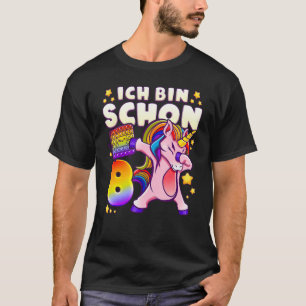Birthday girl 8 years old, Unicorn, Pop It, German T-Shirt