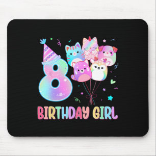 Birthday Girl 8th Birthday Squish Squad Mallow Gir Mouse Mat