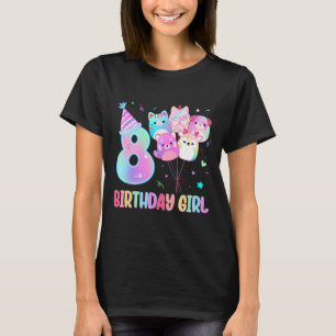 Birthday Girl 8th Birthday Squish Squad Mallow Gir T-Shirt