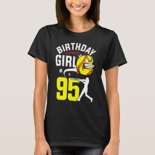 Birthday Girl 95 Years Old Softball Player Theme 9 T-Shirt