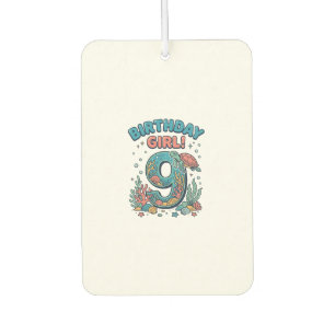 Birthday Girl 9 Ocean Turtle Vector Design_1 Car Air Freshener