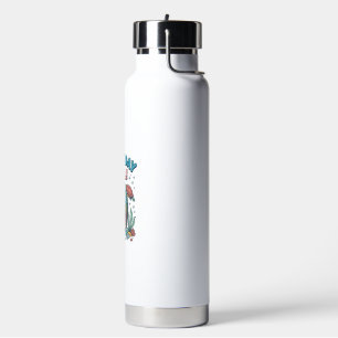 Birthday Girl 9 Ocean Turtle Vector Design_1 Water Bottle