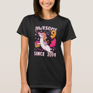 Birthday girl 9 years old, born 2014, Unicorn, Pop T-Shirt