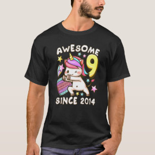 Birthday girl 9 years old, born 2014, Unicorn, Pop T-Shirt