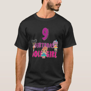 Birthday Girl 9 Years Old Doll Girl Party Matching T-Shirt