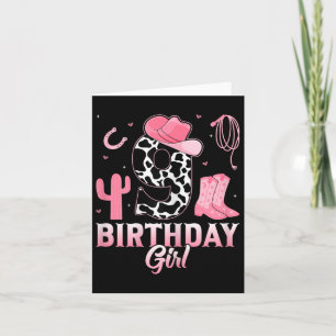Birthday Girl 9 Years Old Riding Horse Cowgirl 9th Card