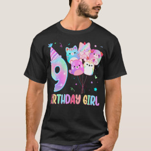 Birthday Girl 9Th Birthday Squish Squad Mallow Gir T-Shirt