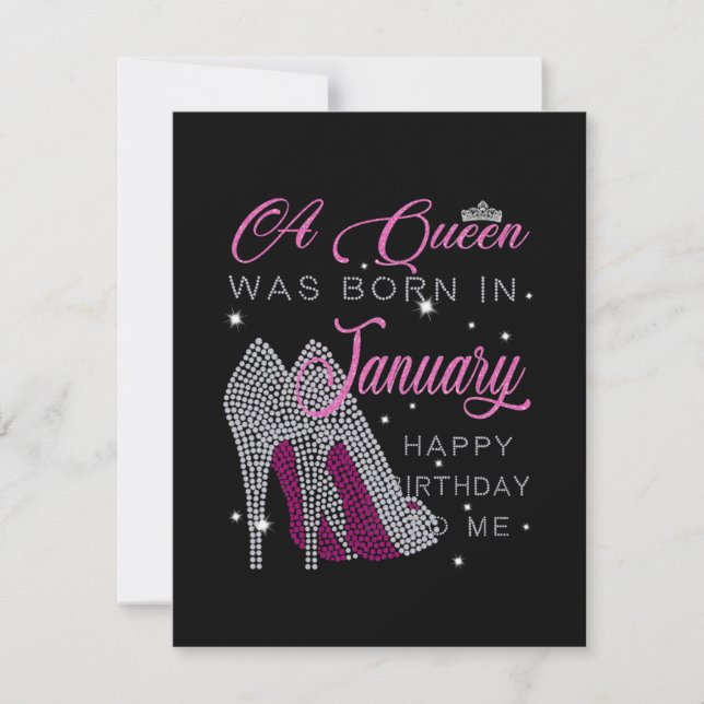 Birthday Girl | A Queen Was Born In January Card (Front)
