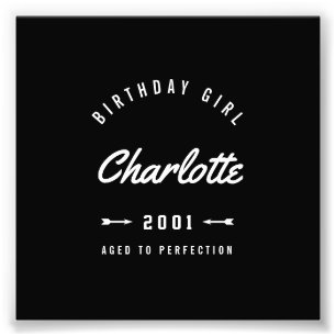 Birthday Girl Aged To Perfection Retro Photo Print
