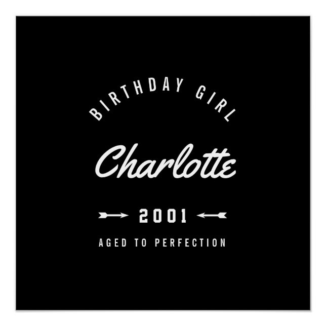 Birthday Girl Aged To Perfection Retro Poster (Front)