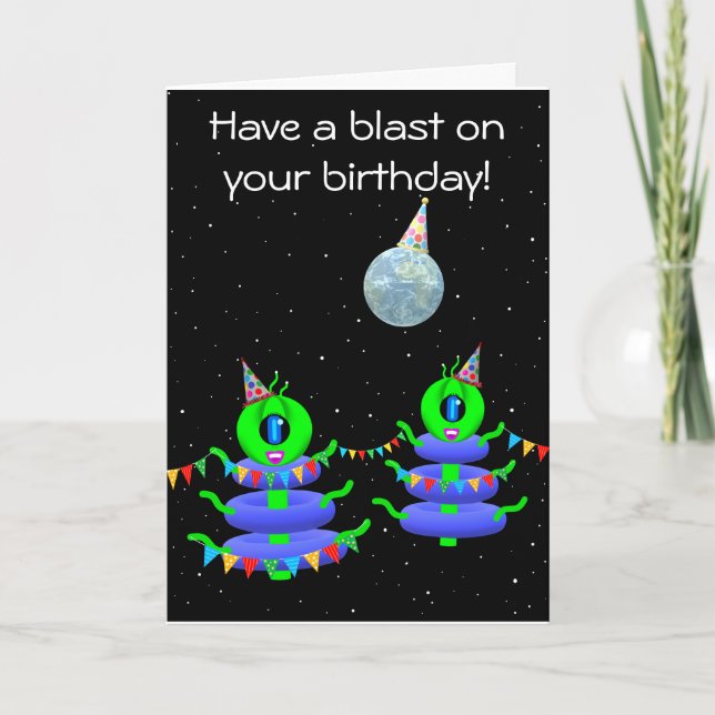 Birthday Girl Aliens Greeting Card by Jo Images (Front)
