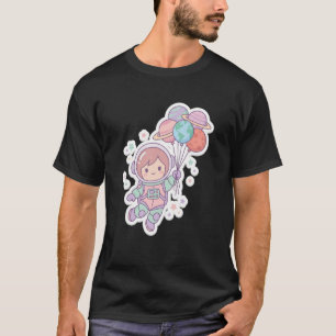Birthday Girl Astronaut Space Party Cute Kawaii Ki T-Shirt