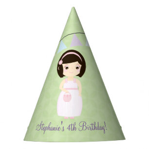Birthday Girl at Gift Table Party Hat