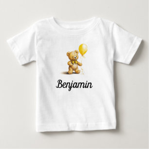Birthday Girl, Birthday Boy, Bear, Personalised Baby T-Shirt