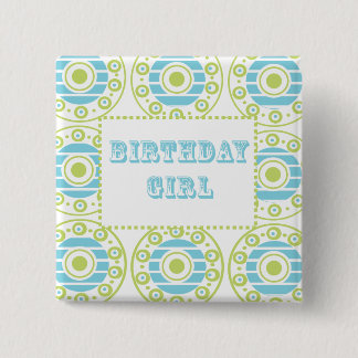 Birthday Girl Blue 15 Cm Square Badge