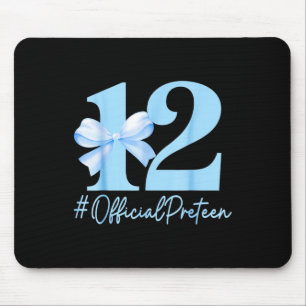 Birthday Girl Blue Coquette Bow 12 Year Old Offici Mouse Mat