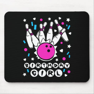 Birthday Girl Bowling Party Cool Kids Cute Pins Bo Mouse Mat