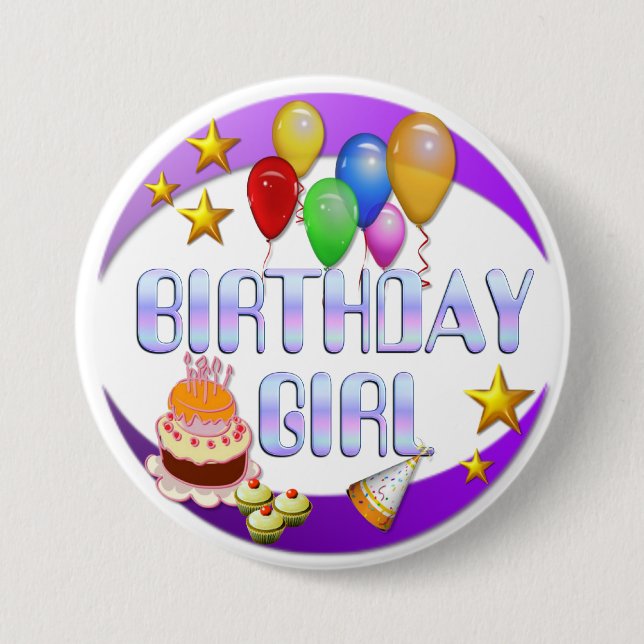 Birthday Girl ~ Button # 2 (Front)