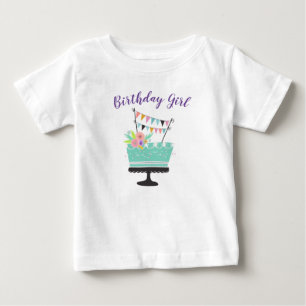 birthday girl cake celebration monogram baby T-Shirt