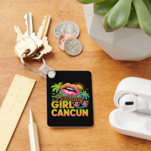 Birthday Girl Cancun 2026 Tropical Vacation Trip Key Ring