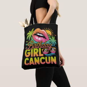 Birthday Girl Cancun 2026 Tropical Vacation Trip Tote Bag