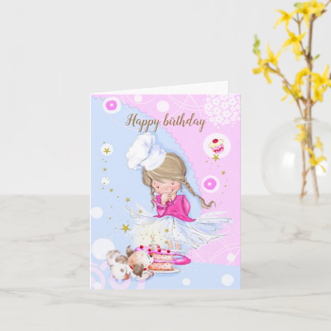 Birthday girl card (Yellow Flower)