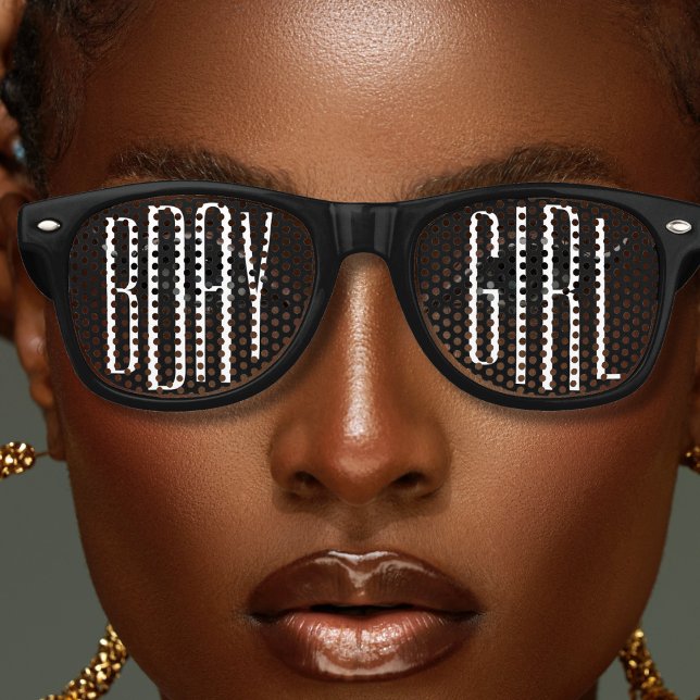 Birthday Girl Cool Black Retro Sunglasses (black retro birthday girl sunglasses)