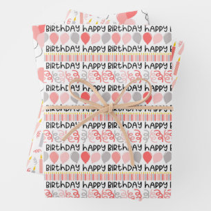 Birthday Girl Coordinating Pattern Wrapping Paper