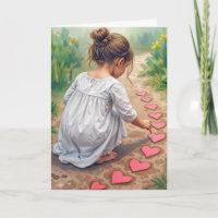 Birthday Girl Creating a Heart Pathway