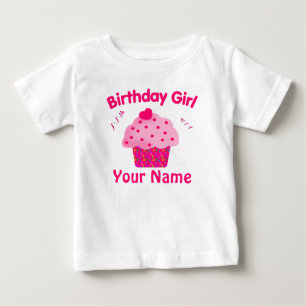 Birthday Girl Cupcake Personalised T Shirt