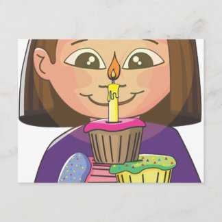 Birthday girl cupcakes card