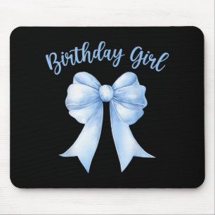 Birthday Girl Cute Blue Coquette Bow Y2k Women Bir Mouse Mat