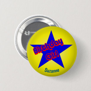 Birthday Girl Cute Personalized 6 Cm Round Badge